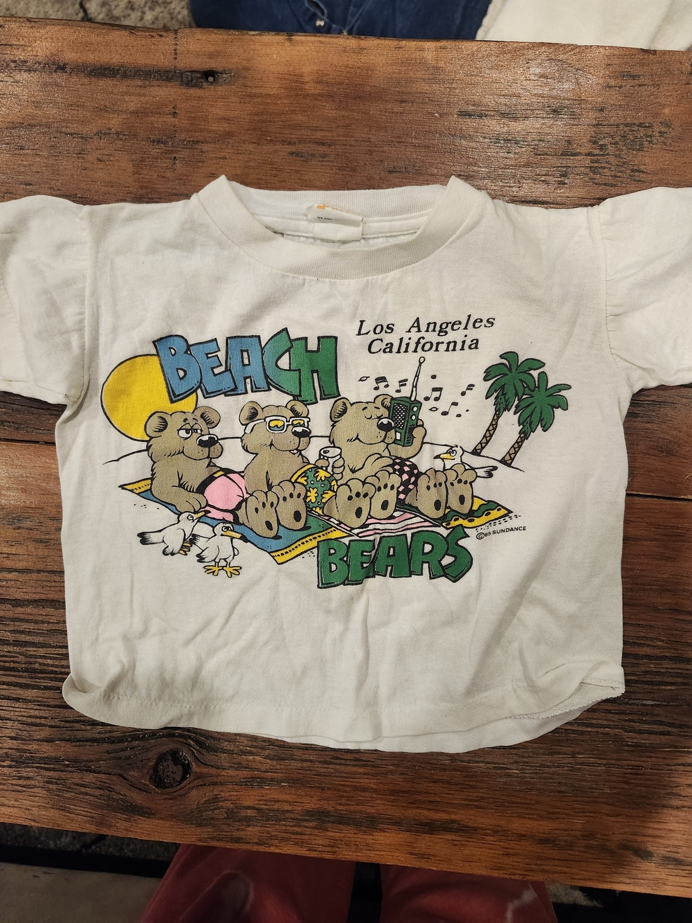 Acer White Kids Beach Bears Graphic Tee with Multicolor Print